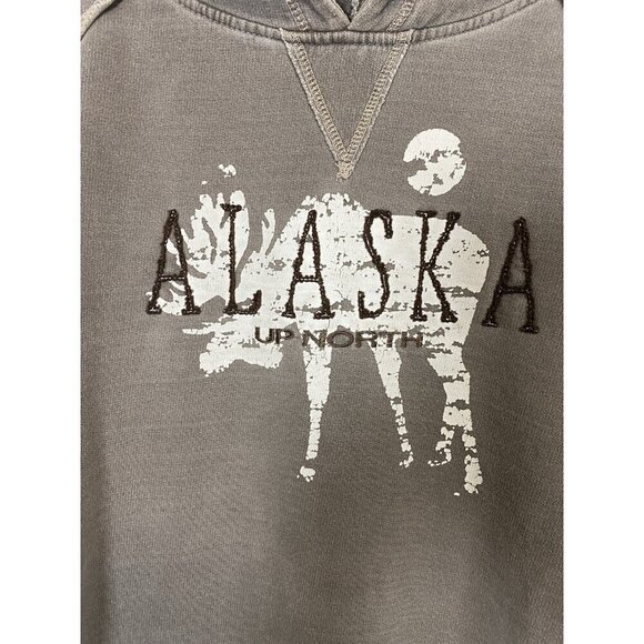 Ragwear Alaska Up North Hooded Sweatshirt Size XL Pouch Pocket Moose Gray - Picture 2 of 6